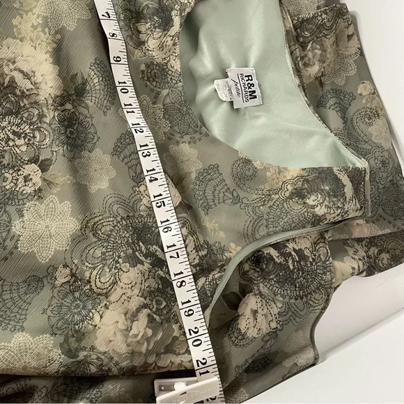 R&M Richards Vintage One Piece Dress Sz 16 Petite - Picture 7 of 11